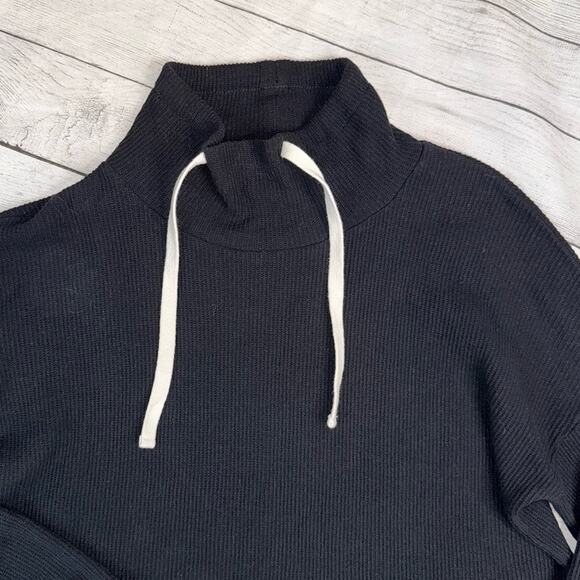 Miles by Madewell Women's Funnel Neck - Tie Sleeve Sweater Black Size Small - Picture 6 of 8